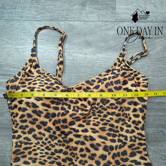 Aleumdr Leopard Print One Piece Swimsuit Size S - Picture 2 of 4